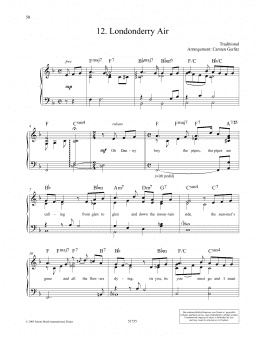 page one of Londonderry Air (Piano Solo)