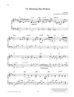 page one of Morning Has Broken (Piano Solo)