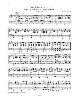 page one of Military March (Piano Duet)