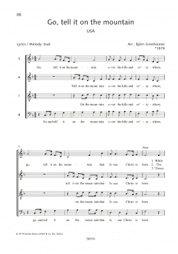 page one of Go, Tell It on the Mountain (SATB Choir)