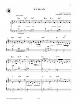 page one of Last Words (Piano Solo)