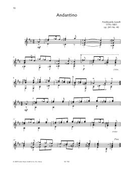page one of Andantino (Solo Guitar)