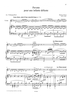 page one of Pavane pour une Infante Défunte (String Solo)