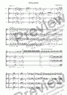 page one of Beethoven - STRING QUARTET OPUS 111
