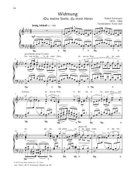 page one of Widmung (Piano Solo)