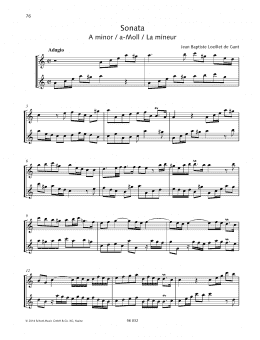 page one of Sonata A Minor (Woodwind Ensemble)