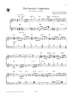 page one of The Sorcerer's Apprentice (Piano Solo)