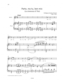 page one of Parto, ma tu, ben mio (Piano & Vocal)