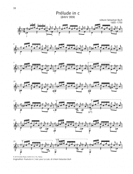 page one of Prelude in C (Solo Guitar)