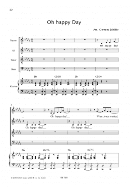 page one of Oh Happy Day (from Sister Act 2) (SATB Choir)