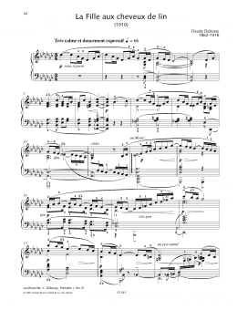 page one of La Fille aux cheveux de lin (Piano Solo)
