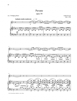 page one of Pavane (Brass Solo)