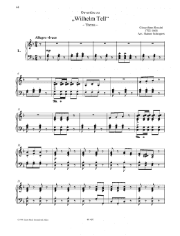 page one of Overture to "William Tell" (Piano Duet)