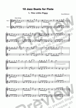 page one of 10 Jazz Duets for Flute