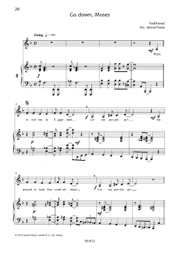 page one of Go Down, Moses (Piano & Vocal)