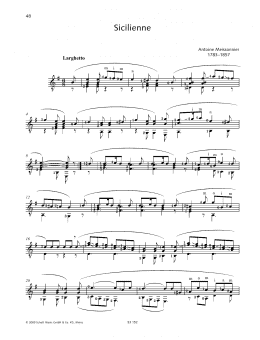 page one of Sicilienne (Solo Guitar)