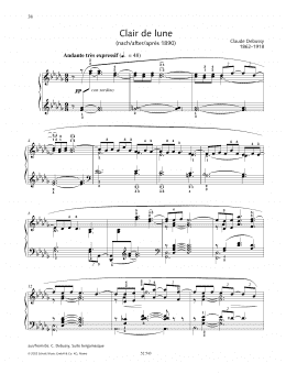 page one of Clair de Lune (Piano Solo)