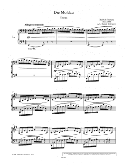 page one of The Moldau (Piano Duet)