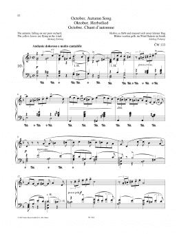 page one of October (Piano Solo)