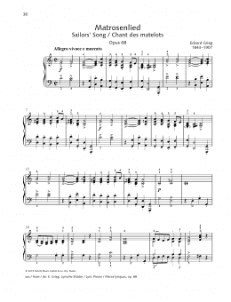 page one of Sailor's Song (Piano Solo)