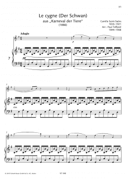 page one of Le Cygne (Woodwind Solo)
