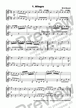 page one of 12 Mozart Duets for Clarinet