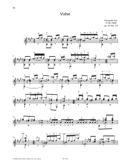page one of Valse (Solo Guitar)