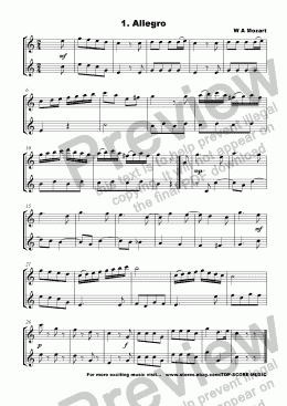 page one of Mozart 12 Mozart Duets for Saxophone, Alto or Tenor