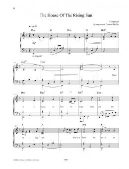 page one of The House Of The Rising Sun (Piano Solo)