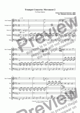 page one of Trumpet Concerto: Movement 2