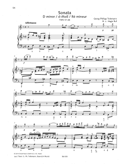 page one of Sonata D Minor (Woodwind Solo)