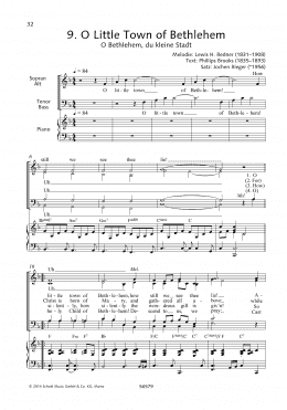 page one of O Little Town of Bethlehem (SATB Choir)