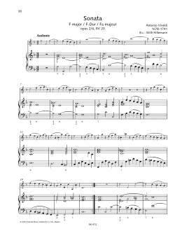 page one of Sonata F Major (String Solo)