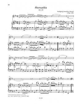 page one of Menuetto (String Solo)