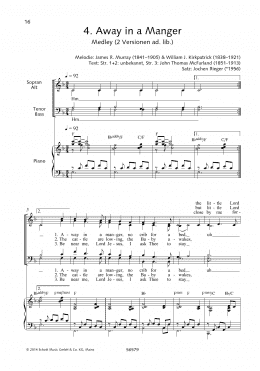 page one of Away In A Manger (Choir)