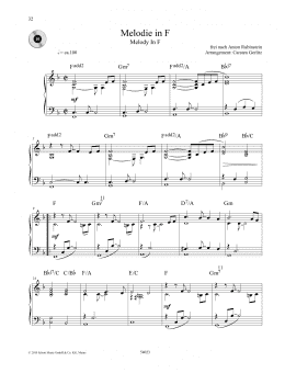 page one of Melody in F (Piano Solo)