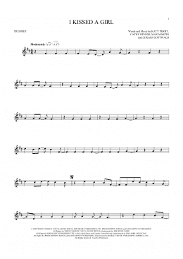 page one of I Kissed A Girl (Trumpet Solo)