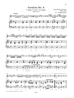 page one of Sonatina No. 6 F major (String Solo)
