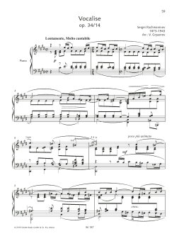 page one of Vocalise (Piano Solo)