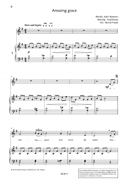 page one of Amazing Grace (Piano & Vocal)