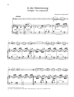 page one of Twilight (String Solo)