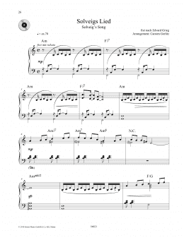 page one of Solveig's Song (Piano Solo)