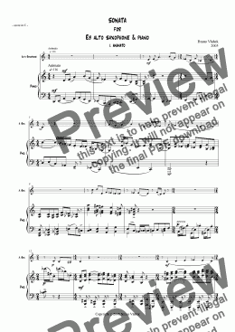 page one of Sonata for Alto Saxophone & Piano -I. Animato