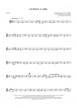page one of I Kissed A Girl (Violin Solo)