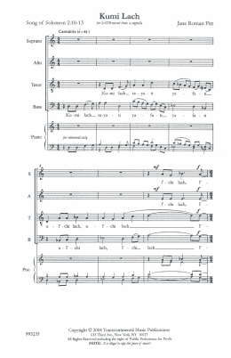 page one of Kumi Lach (SATB Choir)