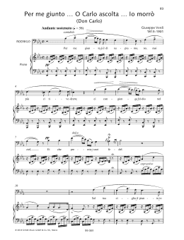 page one of Per me giunto... O Carlo ascolta... lo morrò (Piano & Vocal)