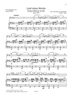 page one of Song Without Words (String Solo)