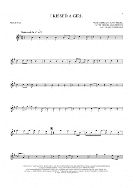 page one of I Kissed A Girl (Tenor Sax Solo)