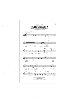 page one of (You've Got) Personality (Lead Sheet / Fake Book)