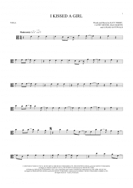 page one of I Kissed A Girl (Viola Solo)